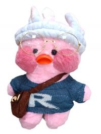 peluche lalfan pato rosa