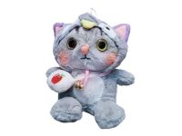 peluche  gato gris  23cm