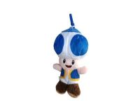 peluche  llavero mario bros  hongo  azul  12cm