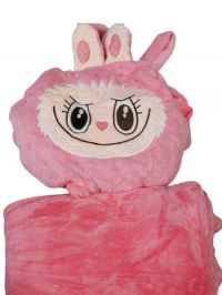 peluche  LABUBU catera c/manta 35cm  rosa