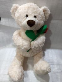 peluche  felpa OSO c/flores    beige 40cm