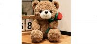 Peluche  Felpa oso con flores   Marron 40cm